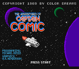 Captain Comic : The Adventure (Homebrew) — Title screen